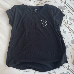 Loft sleep top. Black with silver embroidered stars